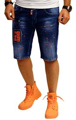 RMK Herren Jeans Short Shorts Sommer Bermuda Kurze Freizeithose Denim Hose Streetwear B.702 W34 von RMK