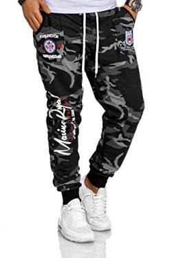 RMK Herren Jogginghose lang Baumwolle Sweatpants H.536 Camou/Dunkel-Weiß 6XL von RMK