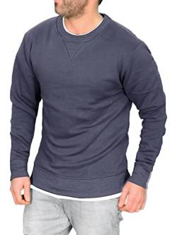 RMK Herren Pullover Basic Uni Sweatshirt Pulli mit Rundhalsausschnitt P.03 Anthrazit L von RMK