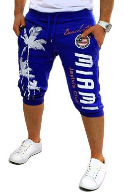 RMK Herren Short Shorts Bermuda Kurze Hose Sommer Steetwear 3/4 Miami (B.3482) (as3, Alpha, m, Regular, Regular, Blau) von RMK