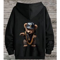 RMK Hoodie Herren Pullover Pulli Kapuzenpullover Sweatshirt Gangster Teddy Bär mit lizenziertem Print, mit Kapuze von RMK