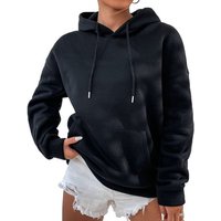 RMK Kapuzenpullover Damen Pullover Pulli Hoodie Sweater Basic Oversize mit Kapuze in Unifarben von RMK