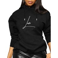 RMK Kapuzenpullover Damen Pullover Pulli Hoodie mit Kapuze Love Liebe Aufdruck von RMK