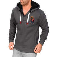 RMK Kapuzenpullover Herren Hoodie Longsleeve mit Gangster Bärenmotiv mit Kapuze, mit lizenziertem Print von RMK