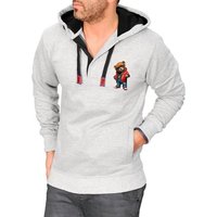 RMK Kapuzenpullover Herren Hoodie Longsleeve mit Gangster Bärenmotiv mit Kapuze, mit lizenziertem Print von RMK