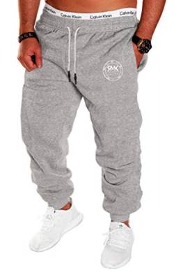 RMK MK Herren Hose Jogginghose Trainingshose Sporthose Fitnesshose Sweatpants Uni Einfarbig H.07 Grau XXL von RMK