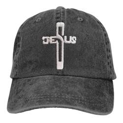 RNFENQS Christliche Geschenke Jesus Kreuz Baseballkappen, bestickter Glaube Hut religiöse Geschenke für Männer Frauen, Schwarz, Einheitsgröße von RNFENQS