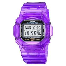 RNONDRY Digitale Armbanduhr für Damen und Herren, klare wasserdichte Uhren für Herren, Damen-Digitaluhr für Jungen und Mädchen, Armbanduhr mit Datumsalarm und Countdown, Violett, Sportlich von RNONDRY