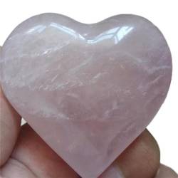 RNUMLIGH 120 g natürliches Rosenquarz-Kristallexemplar in Herzform, wunderschöner natürlicher Kristallstein QINTINYIN Kristalle und Steine von RNUMLIGH