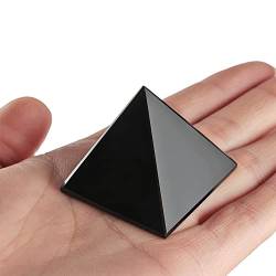 RNUMLIGH Natürliche magische Obsidian-Pyramide, natürlich polierte Oberfläche, schwarze Kristallprobe, Pyramiden-Ornamente ZoCzkgzd von RNUMLIGH