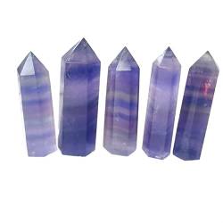 RNUMLIGH Natürlicher Kristall, 1 Stück, natürlicher violetter Fluorit-Kristall, Steinstäbe, Punkte zur Dekoration ZoCzkgzd (Size : 5cm) von RNUMLIGH