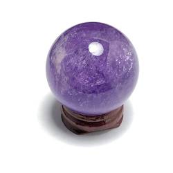 RNUMLIGH Natürlicher Kristall, raue natürliche Kristalle und Steine, Amethyst-Kristallkugel, natürliche violette Amethyst-Kugel for Kristall zur Dekoration ZoCzkgzd von RNUMLIGH