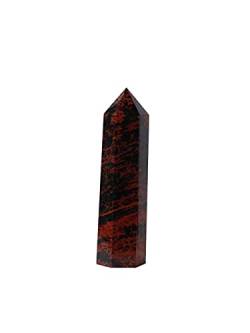 RNUMLIGH Natürlicher Kristall, raue natürliche Quarzsäule, roter Obsidian-Kristall, Spitzenstein, sechseckige Prismen for Heimdekoration ZoCzkgzd (Color : Red Obsidian, Size : 6-7cm) von RNUMLIGH