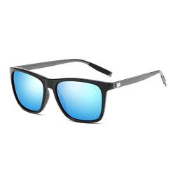 ROCF ROSSINI Polarisiert Herren Sonnenbrille für Damen klassisch Retro Sonnenbrillen Aluminium-Magnesium-Legierung Männer und Frauen Vintage Anti Reflexion UV400 Schutz - Unisex (Schwarz-Gun/Blau) von ROCF ROSSINI