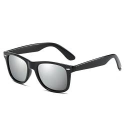 ROCF ROSSINI Polarisiert Herren Sonnenbrille für Damen klassisch Retro Sonnenbrillen Männer und Frauen Vintage Anti Reflexion UV400 Schutz - Unisex (Schwarz/Silber) von ROCF ROSSINI