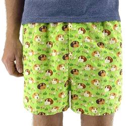 ROCK ATOLL Herren Bunte lustige Tier All Over Print Baumwolle Boxershorts S-XXL, Grünes Meerschweinchen-Aufdruck, Large von ROCK ATOLL