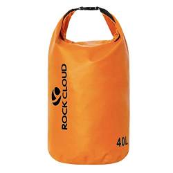 Rock Cloud Dry Bag Wasserdichter 40L Trockensack für Kajakfahren, Rafting, Bootfahren, Strand, Surfen, Schwimmen, Kanu, Camping, Wandern, Angeln, Ski, Orange von ROCK CLOUD
