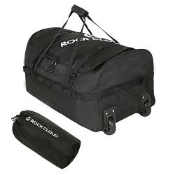 Rock Cloud Faltbare Reisetasche mit Rädern, 85 l, rollbar, 66 cm, für Reisen, Camping, Sport, Schwarz, Upgrade, 110L, 28 in von ROCK CLOUD