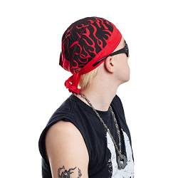 Kopftuch Atmungsaktiv Sports Bandana Bikertuch Radmütze Schnelltrocknend Pirat UV Schutz verstellbar Radsport Schweißabsorbierende Kopfbedeckung (Flammen Aufdruck Bikers First Sommer Kopftuch) von ROCK DADDY Estd 2000 ROCK HARD CLOTHING