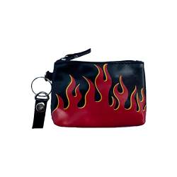 Münzbörse für Damen und Herren Mini Portemonnaie Kleingeld Münzbeutel Geldbörse Brieftasche Geldbeutel (Flammen) von ROCK DADDY Estd 2000 ROCK HARD CLOTHING