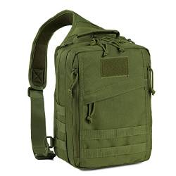 ROCK DADDY Estd 2000 ROCK HARD CLOTHING US Assault Pack One Strap small Cooper Rucksack Sling Taktische Brusttasche Militär Schultertasche Military Sport Daypack Molle 6Liter (Olivegrün) von ROCK DADDY Estd 2000 ROCK HARD CLOTHING