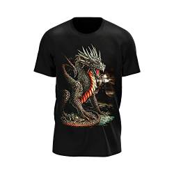 Wild Glow in The Dark Herren/Fraun T Shirt mit Mystic/Drache Motive (as3, Alpha, l, Regular, Regular, V3) von ROCK DADDY Estd 2000 ROCK HARD CLOTHING