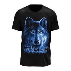 Wild Glow in The Dark Herren/Fraun T Shirt mit Wolfen Motive (as3, Alpha, l, Regular, Regular, V5) von ROCK DADDY Estd 2000 ROCK HARD CLOTHING