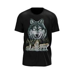 Wild Glow in The Dark Herren/Fraun T Shirt mit Wolfen Motive (as3, Alpha, m, Regular, Regular, V2) von ROCK DADDY Estd 2000 ROCK HARD CLOTHING