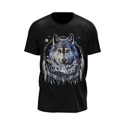 Wild Glow in The Dark Herren/Fraun T Shirt mit Wolfen Motive (as3, Alpha, xx_l, Regular, Regular, V4) von ROCK DADDY Estd 2000 ROCK HARD CLOTHING