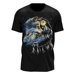 Wild Glow in The Dark Herren/Fraun T Shirt mit Wolfen Motive (as3, Alpha, xx_l, Regular, Regular, V9) von ROCK DADDY Estd 2000 ROCK HARD CLOTHING