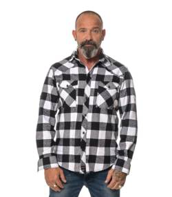 ROCK-IT Apparel® Flanellhemd Herren Langarm Holzfällerhemd Karohemd Premium Freizeithemd Shirt kariert Größen S-5XL Made in Europe Schwarz/Weiß 3XL von ROCK-IT Apparel