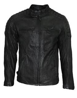 ROCK-IT Apparel® Herren Biker Lederjacke Pit Übergangsjacke aus echtem Lamm-Nappaleder Bikerjacke Echtleder Jacke Farbe Schwarz 3XL von ROCK-IT Apparel