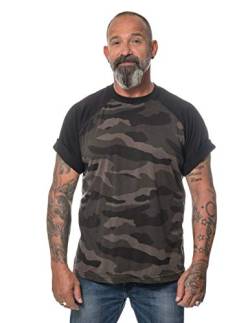 ROCK-IT Apparel® Herren Camouflage Raglan Kurzarm T-Shirt Rundhals 100% Baumwolle Größen S-5XL Farbe Dark Camo L von ROCK-IT Apparel
