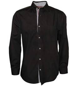 ROCK-IT Apparel® Herren Hemd Langarm Trachtenhemd Männer Freizeithemd Made in Europa Größen S-5XL - Farbe Schwarz M von ROCK-IT Apparel