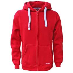 ROCK-IT Apparel® Herren Premium Kapuzenjacke Zipper Hoodie Kapuzen Sweater Jacke Workerhoodie Pullover Hoody Größen S-5XL Farbe Rot XXL von ROCK-IT Apparel