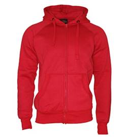 ROCK-IT Apparel® Kapuzenjacke Slim Fit Herren Sweatjacke Heavy Hoodie Zipper Ziphood Workerhoodie Pullover 380g mit Reißverschluss und Fleece-Innenseite Rot X-Large von ROCK-IT Apparel