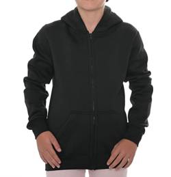 ROCK-IT Apparel® Kinder Kapuzenjacke Hoodie Kapuzen Sweaterjacke Pullover Zipper Hoody Größen 98-164 Farbe Schwarz 110/116 von ROCK-IT Apparel