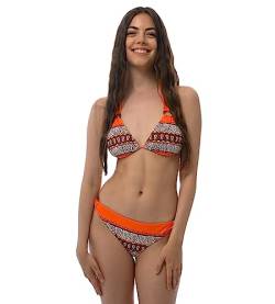 ROCK-IT Apparel® Triangel Bikini Aztec - Damen Push up Zweiteiler Bikini Set mit Bikinioberteil und Bikinihose - Original von Rock-IT - Farbe Orange - Medium von ROCK-IT Apparel