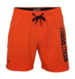 ROCK-IT Apparel Badeshorts Herren I Badehose schnelltrocknend mit Mesh Innenhose und Taschen [S-5XL] Premium Männer Beach Short für den Strand, Meer surfen oder Schwimmbad I Orange X-Large von ROCK-IT Apparel