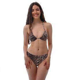 ROCK-IT Apparel Bikini Damen Set I Bikinioberteil Set mit Bikinihose I Triangel Bikini mit Push up Pads zum rausnehmen I Farbe Leopard (Slip L - Top L) von ROCK-IT Apparel