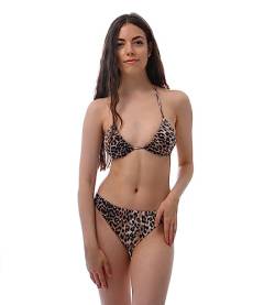 ROCK-IT Apparel Bikini Damen Set I Bikinioberteil Set mit Bikinihose I Triangel Bikini mit Push up Pads zum rausnehmen I Farbe Leopard (Slip S - Top M) von ROCK-IT Apparel