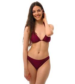 ROCK-IT Apparel Bikini Damen Set I Bikinioberteil Set mit Bikinihose I Triangel Bikini mit Push up Pads zum rausnehmen I Farbe Magenta (Slip L - Top L) von ROCK-IT Apparel