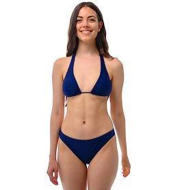 ROCK-IT Apparel Bikini Damen Set I Bikinioberteil Set mit Bikinihose I Triangel Bikini mit Push up Pads zum rausnehmen I Farbe Navy (Slip L - Top L) von ROCK-IT Apparel