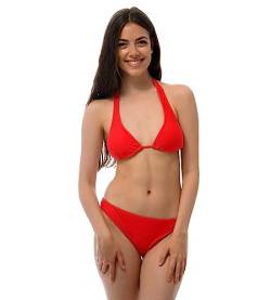 ROCK-IT Apparel Bikini Damen Set I Bikinioberteil Set mit Bikinihose I Triangel Bikini mit Push up Pads zum rausnehmen I Farbe Rot (Slip L - Top L) von ROCK-IT Apparel