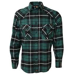 ROCK-IT Apparel Flanellhemd Herren kariert Langarm Baumwolle Holzfällerhemd Männer Karohemd Regular Schnitt weicher Stoff Made in Europe [Größen S-5XL] 3XL Grün/Schwarz von ROCK-IT Apparel