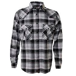 ROCK-IT Apparel Flanellhemd Herren kariert Langarm Baumwolle Holzfällerhemd Männer Karohemd Regular Schnitt weicher Stoff Made in Europe [Größen S-5XL] M Blau/Rot/Weiß von ROCK-IT Apparel