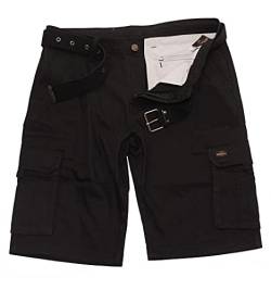 ROCK-IT Apparel Herren Cargoshorts mit Gürtel Vintage Bermuda Short mit 6 Taschen zum verschließen Männer Kurze Sommer Hose - Größen S-5XL - Schwarz L von ROCK-IT Apparel