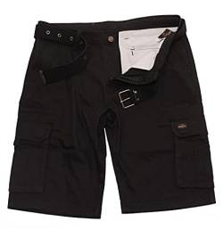 ROCK-IT Apparel Herren Cargoshorts mit Gürtel Vintage Bermuda Short mit 6 Taschen zum verschließen Männer Kurze Sommer Hose - Größen S-5XL - Schwarz M von ROCK-IT Apparel