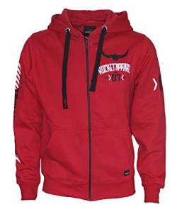 ROCK-IT Apparel Kapuzenjacke Herren Racer 07" Sweatjacke Heavy Hoodie Zipper Hoody S-5XL Ziphood mit Kapuze Reißverschluss und Fleece-Innenseite Rot S von ROCK-IT Apparel