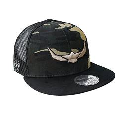 ROCK-IT Apparel Snapback Camouflage Premium Flat Trucker Cap Unisex Baseball mesh Kappe Basecap Bestickt mit Patch und 3D Logo Camo Grün von ROCK-IT Apparel